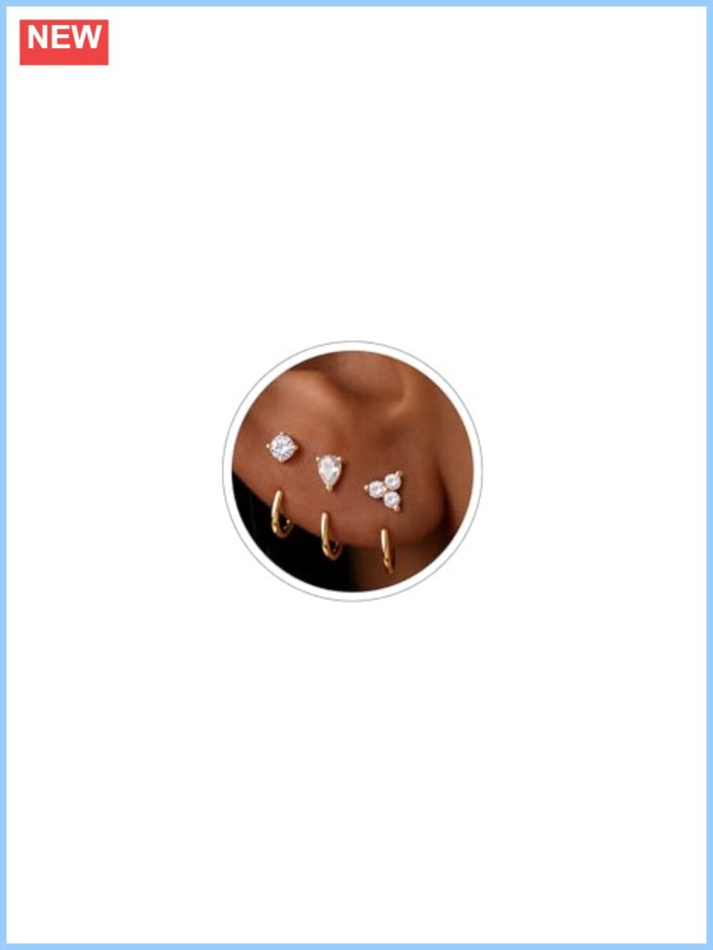 Backless Small Half Hoop Earrings 3 Pairs No Back Pokeless Earring Stacks for